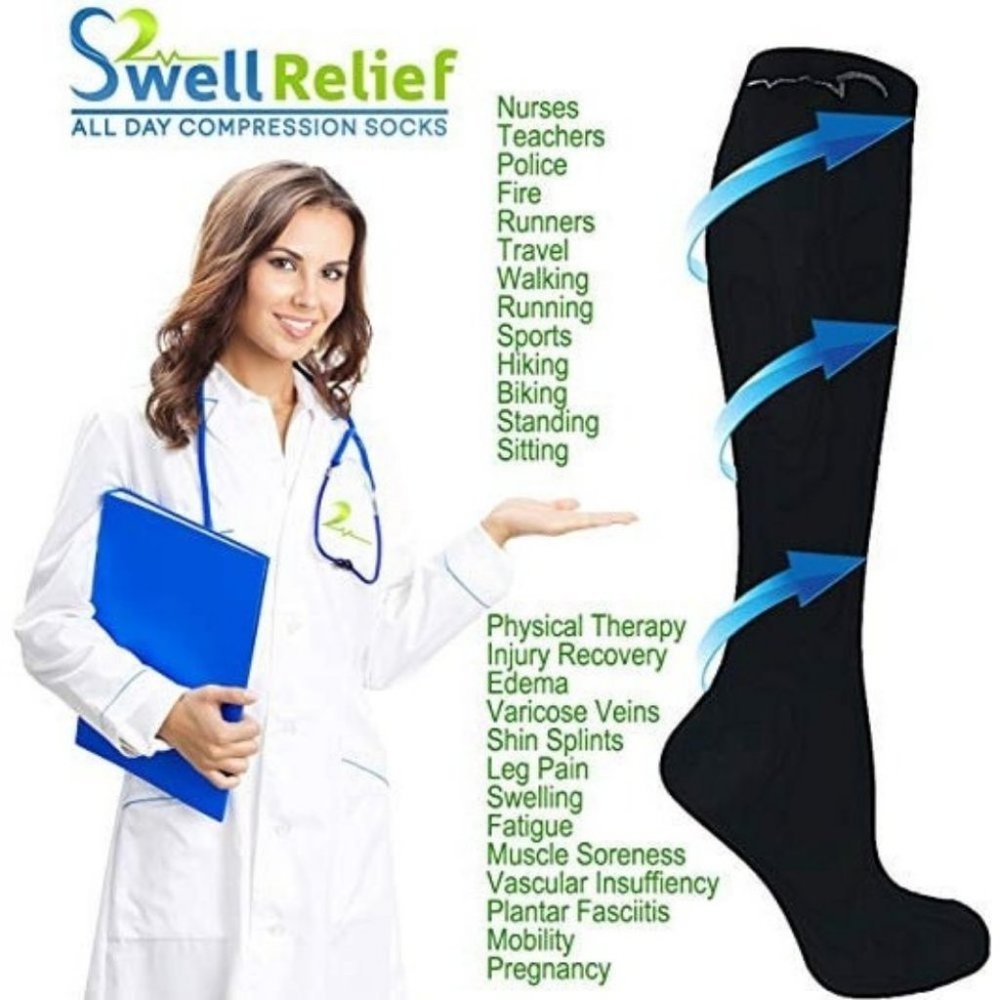 4 Pair Medium Extra Soft Assorted Compression Sock - image 4